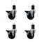 Service Caster 3.5'' Soft Rubber Swivel 1-3/4'' Expanding Stem Caster Set with Brake, 4PK SCC-EX20S3514-SRS-PLB-134-4 - alternate 1
